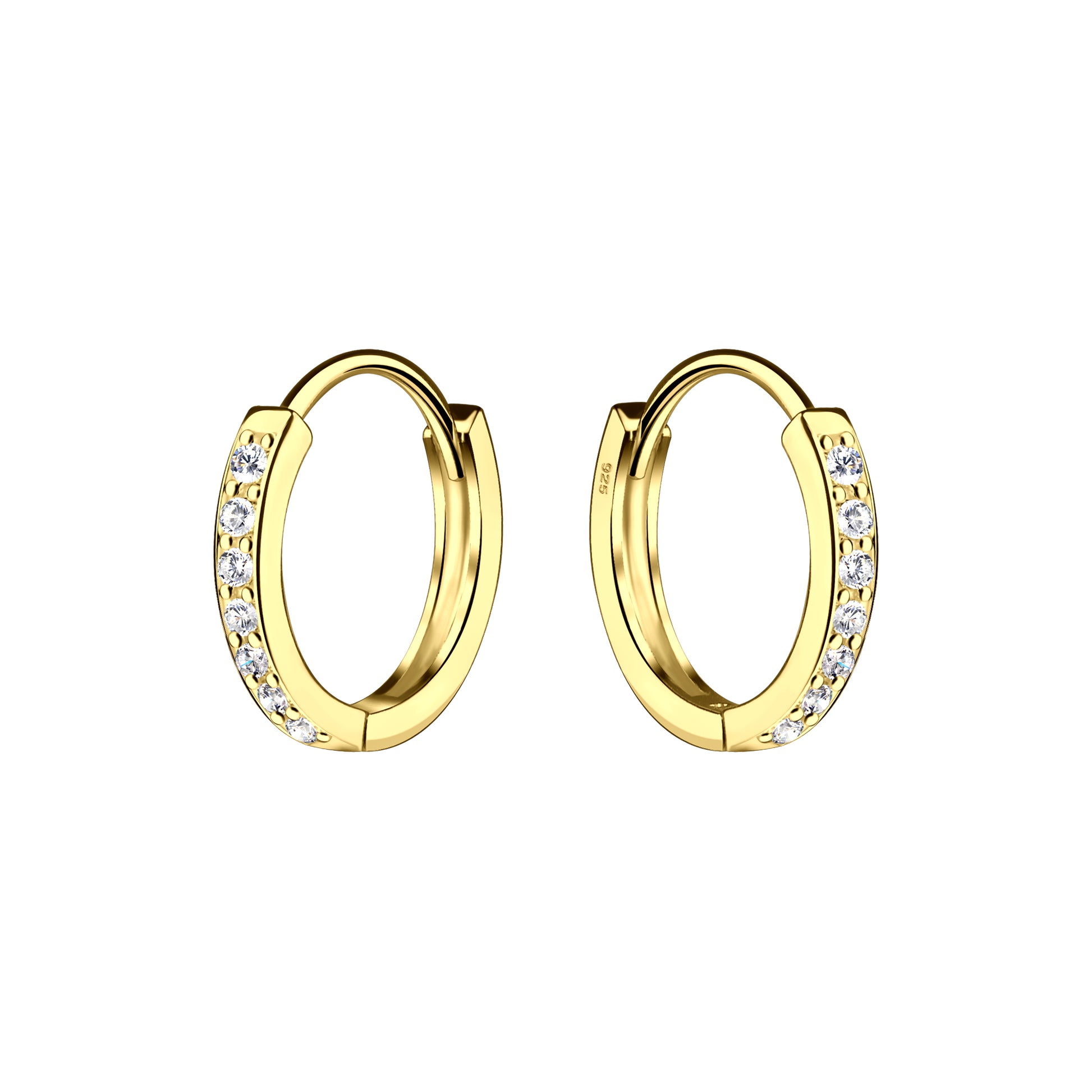 Gold Chic Pave Cubic Zirconia Huggie Earrings