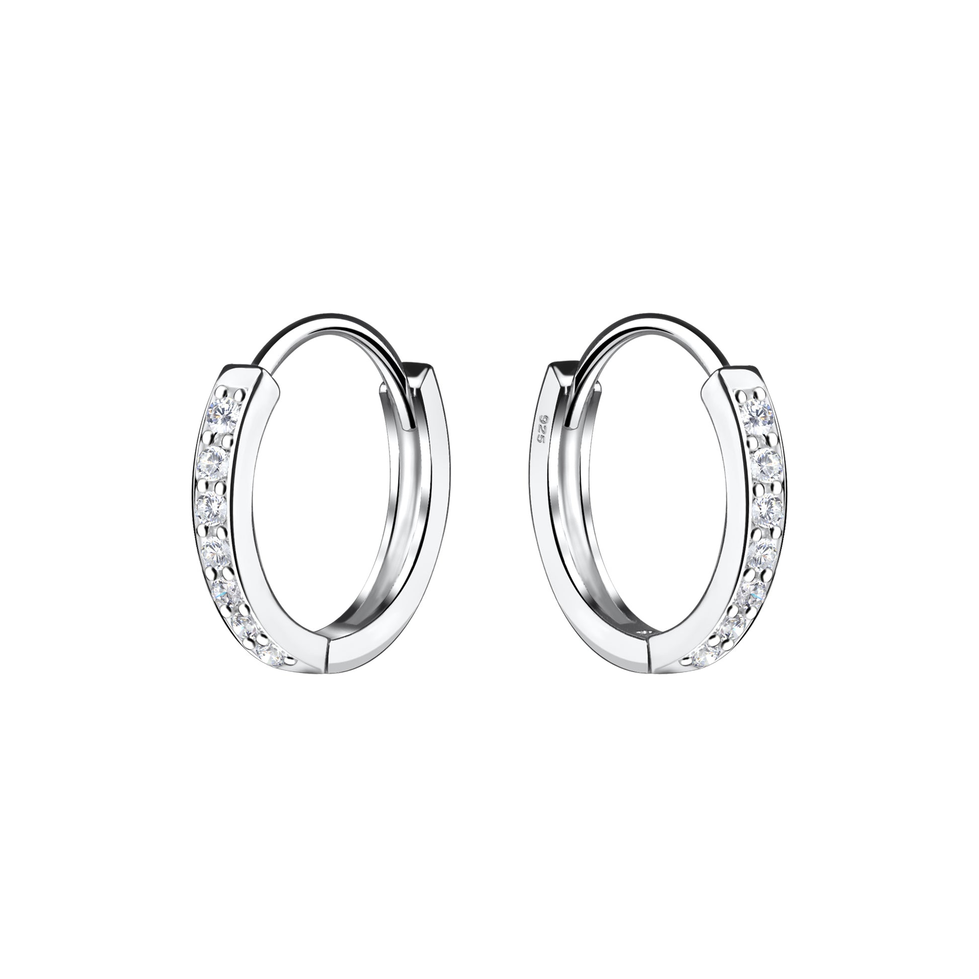 Silver Chic Pave Cubic Zirconia Huggie Earrings